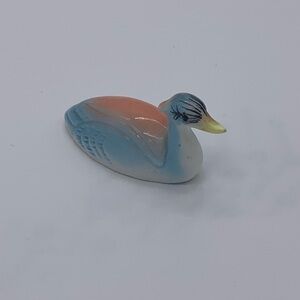 GENUINE Bone China Colorful Asian Miniature Duck/Geese Figurine Hand Painted